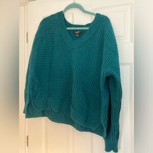 Simply Vera Vera Wang Turquoise V-Neck Sweater